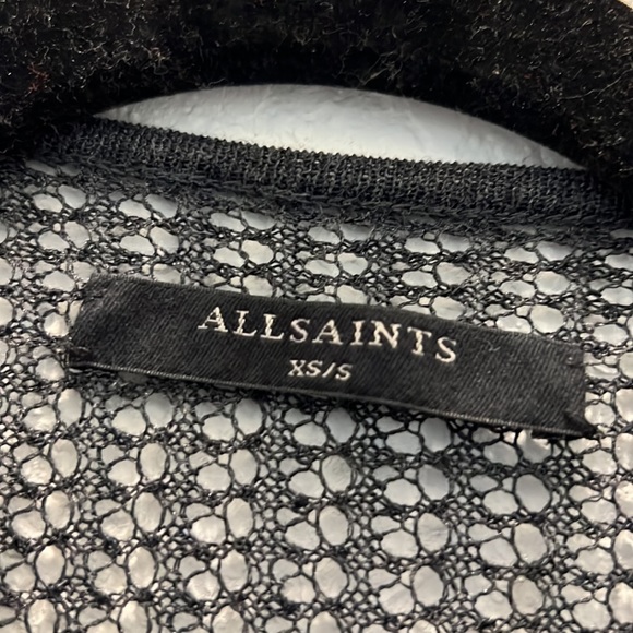 AllSaints Cotton Itat Levita Shrug in charcoal grey - Picture 4 of 5